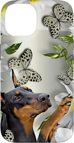 Vista 4 de Doberman Pinscher Daisy and Butterfly Case for iPhone 17