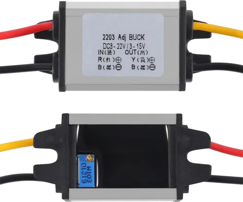 Vista 2 de Regulador de voltaje DC Buck Convertidor de voltaje DC 8-22V a 3-15V 5V 12V 3A módulo reductor impermeable convertidor de corriente de coche CC
