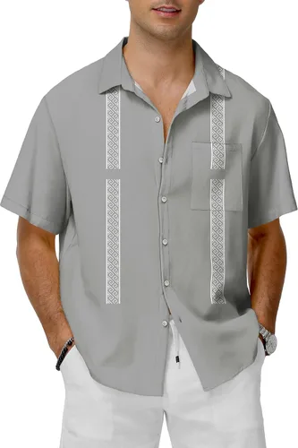 Vista 18 de KYKU Hawaiian Shirt for Men: Tropical Summer Beach Short Sleeve Button Down Shirt with Pocket