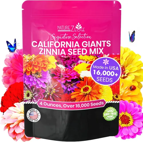 Vista 10 de NatureZ Edge Semillas de zinnia para plantar al aire libre 2026, más de 1600 semillas de flores, 0.35 onzas, sin OMG, fabricadas en Estados Unidos
