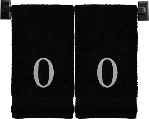Vista 3 de Toallas de mano con monograma para baño Juego de 2 Toallas turcas genuinas Elige toalla e hilo A - Z Toallas con monograma con fuente