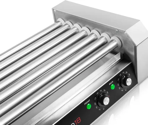 Vista 5 de Olde Midway, máquina de cocción eléctrica para 18 perros calientes en 7 asadores giratorios, de 900 Watts, de calidad comercial