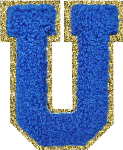 Vista 145 de 3Pcs Letter Patches Varsity Glitters Chenille,SPRT Iron on Blue Letter Patch,Alphabet Cloth Patch for Team Costume Decoration 3.1in Height S