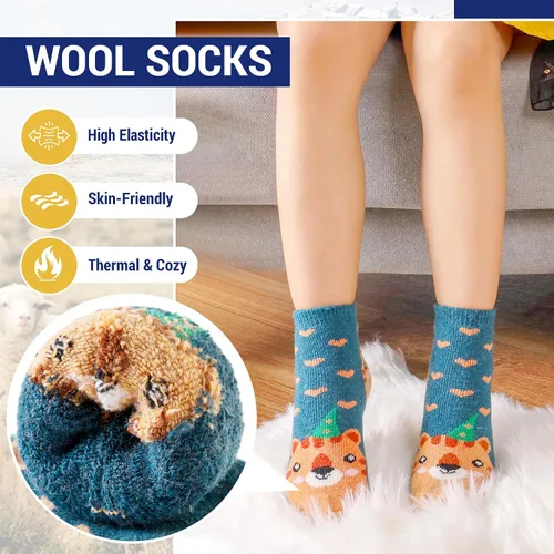 Vista 27 de Eocom 6 pares de calcetines de invierno cálidos de lana para niños y niñas