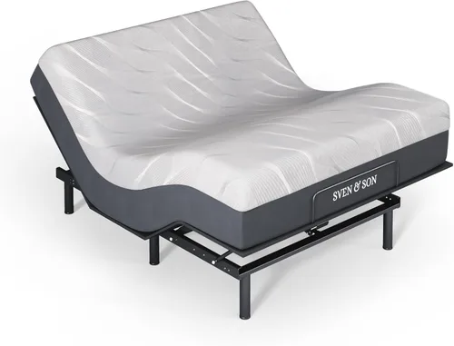 Vista 12 de Sven & Son Essential - Base de cama ajustable tamaño twin XL + colchón de espuma viscoelástica de gel frío de 10 pulgadas, inalámbrica, fácil