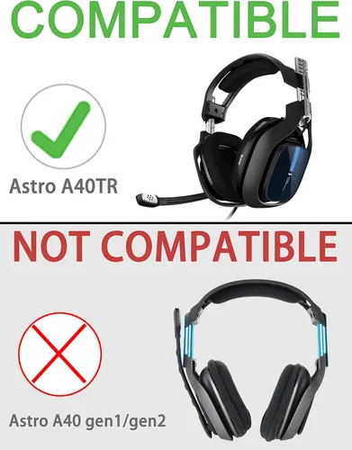 Vista 2 de Almohadillas para los oídos y espuma de micrófono A40 TR - Cojines de repuesto compatibles con auriculares Astro A40 TR, almohadillas