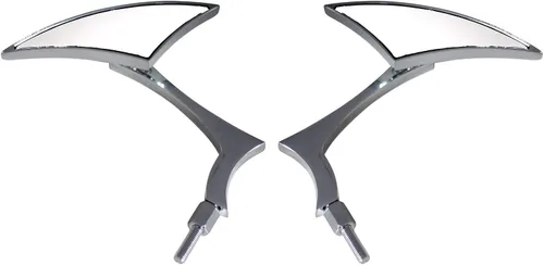 Vista 2 de Juego de espejos cromados con vástago de codo radical para motocicleta, compatible con Suzuki Intruder 1400 1997