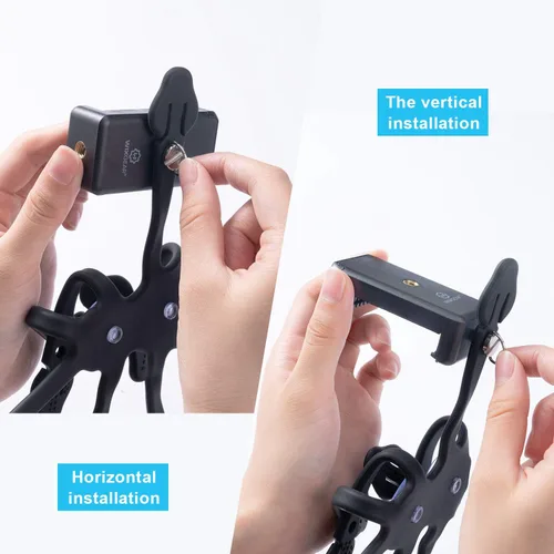 Vista 5 de Trípode de pulpo para teléfono celular, soporte universal para teléfono inteligente, trípode de pulpo, 8 patas para todos los teléfonos inteligentes
