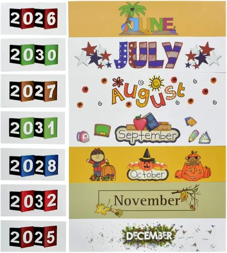 Vista 6 de Calendario mensual para aula con 45 bolsillos, 3 bolsillos de almacenamiento para fácil pared o soporte (negro)