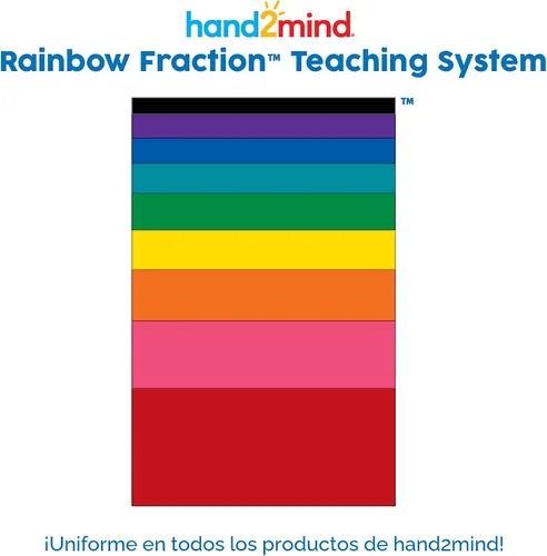 Vista 3 de Hand2mind - Juego de cubos de torre de arcoíris de fracciones, equivalencia de fracciones, materiales de bloques matemáticos Montessori para niños