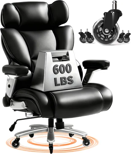 Vista 12 de FLEXISPOT Silla de oficina grande y alta de gran tamaño, reposabrazos abatibles de 180° para mascotas y leggings cruzados, silla de escritorio