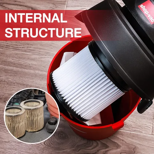 Vista 8 de Shop-Vac Juego de filtros de 8 piezas, 6 bolsas de colección 90667 de 1.5 galones+2 filtros de cartucho 90398 de alto rendimiento