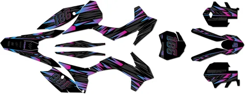 Vista 9 de Kit de gráficos para KTM Motocross de 2 tiempos 125SX, 150SX y 250SX (2013-2014) serie Twitch Cyan 16 mil - On/Off The Road - Adhesivo