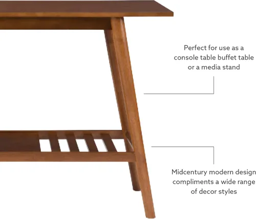 Vista 15 de Linon Melissa Mid-Century - Mesa consola moderna de nogal