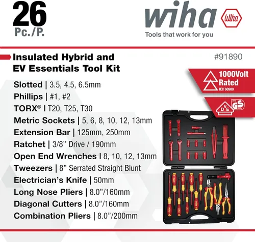 Vista 5 de Wiha 91890 Juego de herramientas híbridas e eléctricas aisladas de 26
