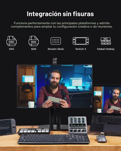 Vista 9 de OBSBOT Tiny 3 cámara web espacial de audio 4K impulsada por AI, cámara PTZ