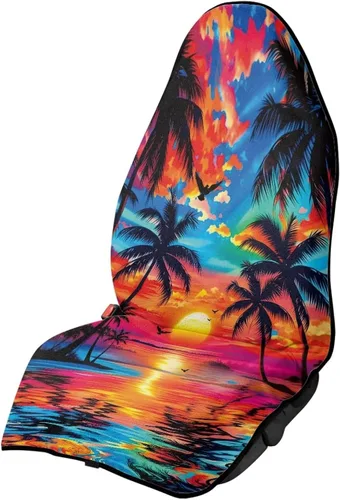 Vista 29 de Fundas de Asiento de Coche con Diseño de Sudadera de Girasol y Bandera Estadounidense para Coche, Camión, SUVs, Protector de Asiento Impermeable