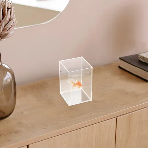 Vista 2 de 2 unids acuario pecera terrario tazón suculento plantador sin borde acuarios pecera pecera multifunción pecera decorativa Goldfish Tank Betta Fish