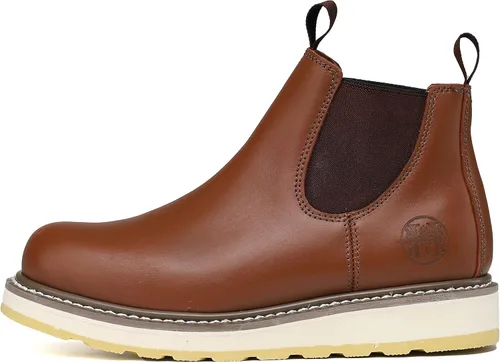 Vista 8 de HANDPOINT Botas de trabajo Chelsea Double Gore Pull-On Soft Toe para hombre - Marrón 84985
