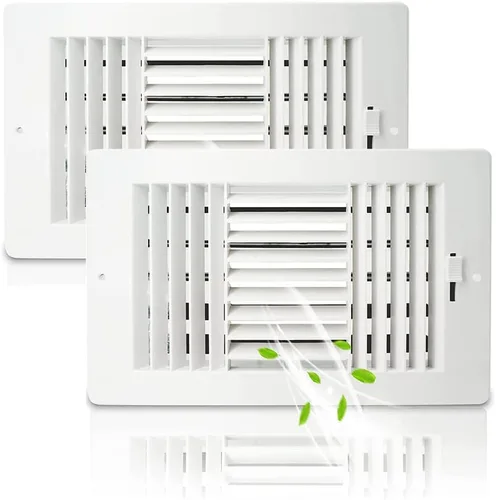 Vista 14 de Paquete de 2 rejillas de ventilación de pared de techo de 8 x 4 pulgadas (apertura de conducto) de 3 vías de ventilación de techo de plástico