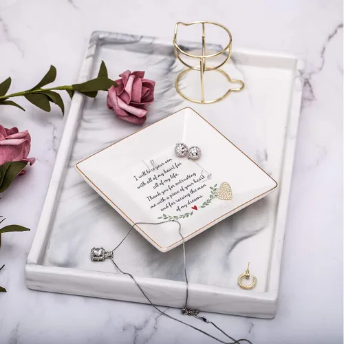 Vista 2 de Regalos para la madre del novio de la novia, regalos de boda para suegra, regalo de agradecimiento para la nueva mamá, plato de joyería de cerámica
