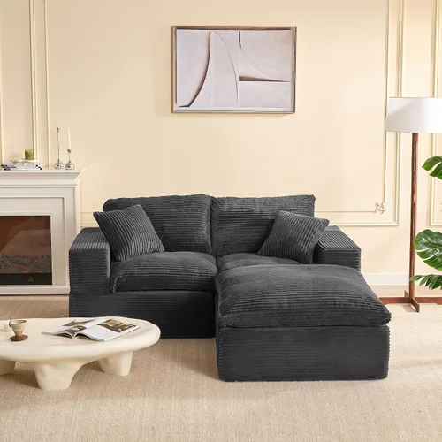 Vista 26 de Sofás seccionales de 106.3 pulgadas para sala de estar, sofá en nube, sofá modular seccional, sofá convertible, sofá de asiento profundo, juego