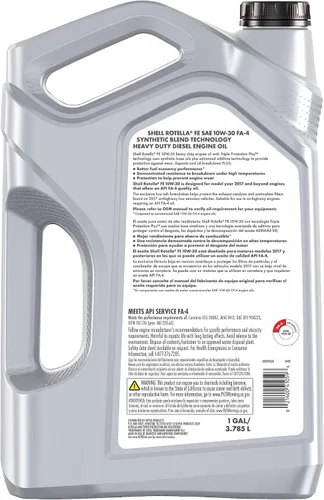 Vista 2 de Shell Rotella T5 FE 10W-30 Aceite de Motor Diésel de Mezcla Sintética, 1 Galón (Paquete de 3)