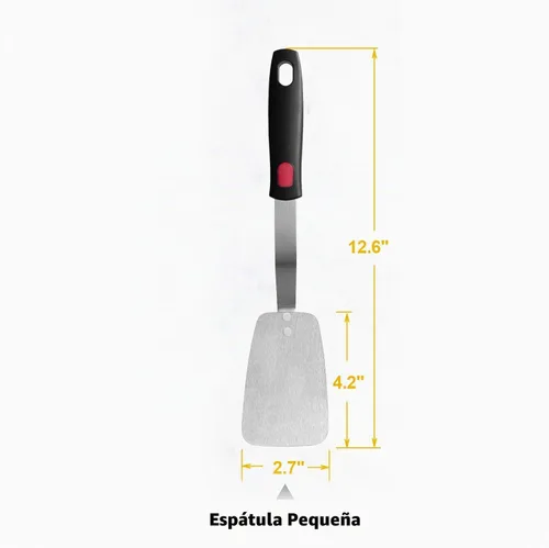 Vista 8 de Espátula flexible de acero inoxidable, volteador de metal fino