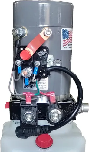Vista 7 de Unidad de potencia compacta de bomba hidráulica, 6 cuartos de galón Sistema de elevación portátil de doble efecto de 12 V CC de capacidad de 6