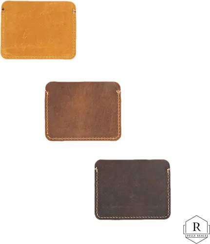 Vista 5 de Natural 100% Leather Cardholder Slim Front Pocket Wallet Gift For Him&Her Handmade Customizable