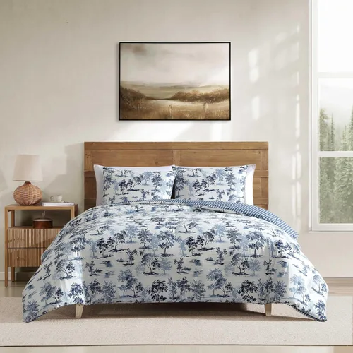 Vista 29 de Eddie Bauer - Juego de edredón twin, ropa de cama reversible a cuadros con funda a juego, peso medio para uso durante todo el año, artículos Aliso