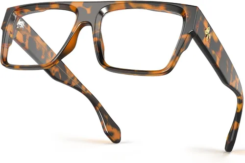 Vista 12 de VISOONE Square TR90 Non-Prescription UV400 Anti-Glare Computer Glasses Negro