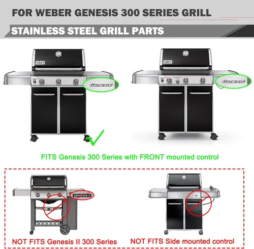 Vista 3 de Genesis E-330 Replacement Parts 4 Burners 7621 Flavorizer Bars 65505 Heat Deflector 62752 7620 Parts for Weber Genesis E-310 S-330 EP-330 Grill Part