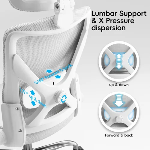 Vista 5 de [Usado] Ergalithic Silla de Oficina para Casa Ergonómica - Silla de Escritorio en Forma de X para Computadora de Malla con Cuero de PU, Soporte