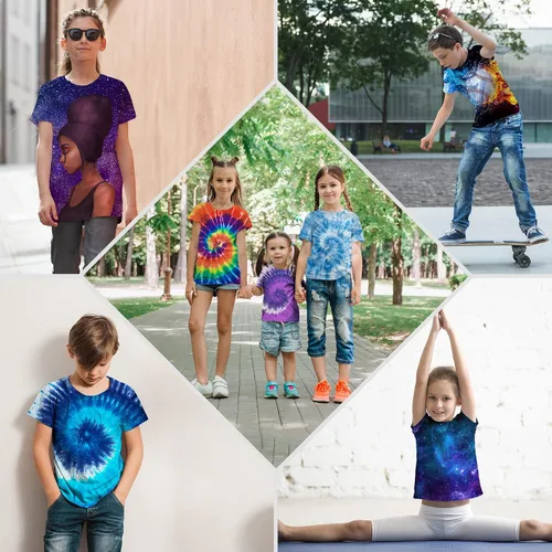 Vista 7 de QoGoer Camisetas gráficas 3D para niños, camisetas novedosas para niños y niñas, camisetas de manga corta con cuello redondo para adolescentes de 6