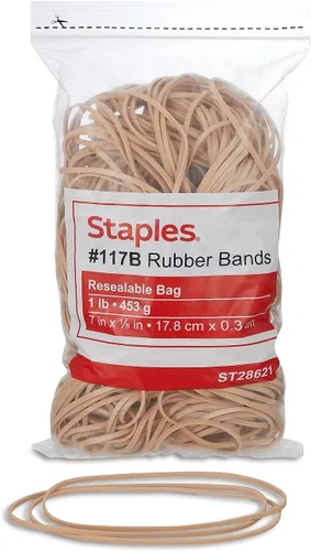 Vista 10 de Staples; Bandas de goma económicas, tamaño #16, 1 libra. 2 1/2 "x 1/16