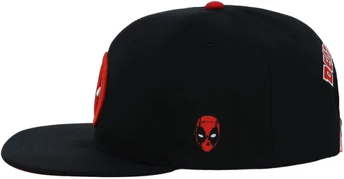 Vista 6 de Marvel Deadpool - Gorra plana ajustable para adultos, color negrorojo, NegroRojo Underbill