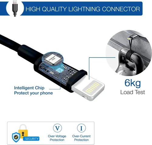 Vista 5 de Cargador de coche para iPhone, 3.6A/18W, cable en espiral integrado de 4.9 pies, adaptador de enchufe de encendedor de cigarrillos de carga rápida
