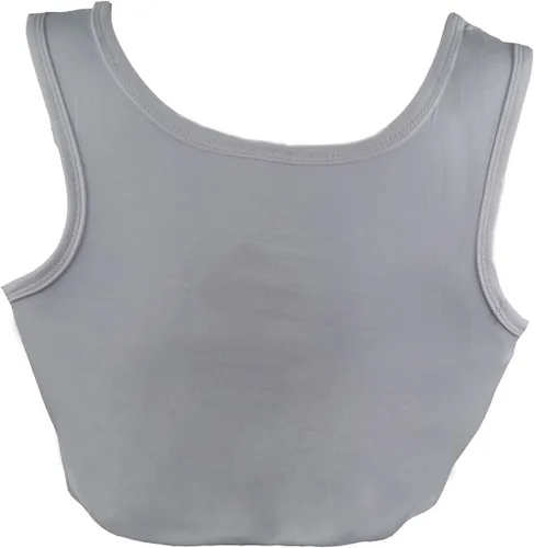 Vista 4 de BaronHong Tomboy Trans Lesbianas Pull On Cierre Pecho Carpeta Corta Tank Top Banda Elástica