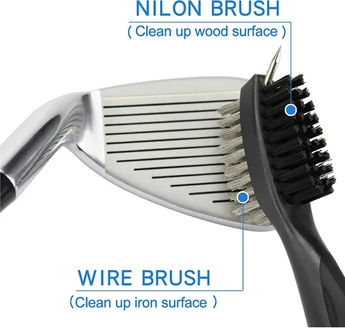 Vista 5 de VIPMOON Golf Club Cleaner Kit, 2 Pcs Groove Sharpener Regrooving Tool and 1 Pcs Retractable Club Cleaner Brush, Portable Groove Sharpener Tool for