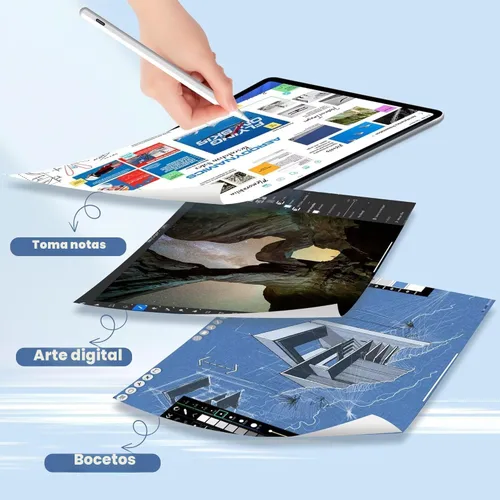 Vista 8 de Lápiz para Apple iPad A16 10ª Generación, Lápiz capacitivo de carga rápida para iPad A16/11-6ª gen 2025-2018, Air 11"/13" M3/M2/5ª-3ª, Pro
