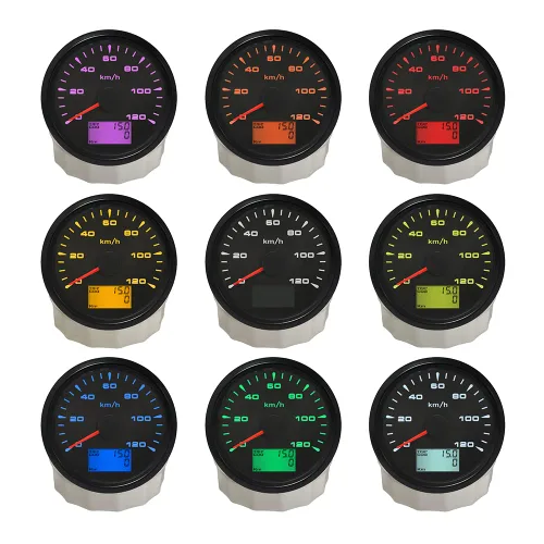 Vista 3 de ELING Universal 0-120KM/H Auto GPS Velocímetro Odómetro Velómetro con 8 diferentes retroiluminación 3.346 in 9-32V