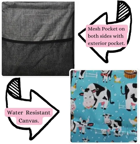 Vista 207 de NGIL Bolsa de comestibles reutilizable extra grande plegable de gran tamaño para comestibles, almacenamiento, picnic, playa, Estampado