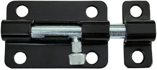 Vista 2 de QCAA Perno de barril deslizante, 2 1/2 ", acero, recubierto negro, paquete de 2, hecho en Taiwán