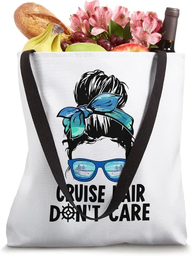 Vista 4 de Cruise Hair Don't Care Messy Bun Ship Cruising Trip Tote Bag