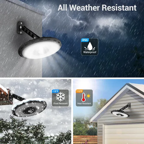 Vista 6 de ropelux - Luces solares para interiores y exteriores, 3000 lm, regulables, 5 modos (2 para iluminación durante todo el día), sensor de movimiento
