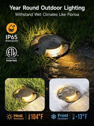 Vista 5 de Gardenreet - Luz de pozo en tierra - Latón 12V IP65 Iluminación de paisaje al aire libre, luz de torreta de bajo voltaje LED en grado, bronce Blanco