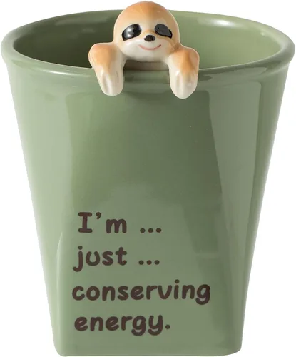 Vista 10 de DIHOclub Taza de cerámica divertida con perezoso 3D para mujeres y hombres, taza de café con diseño de perezoso para regalar a los mejores amigos