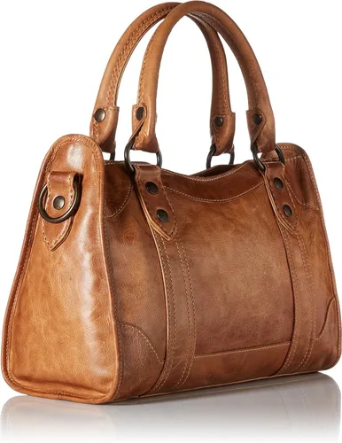Vista 2 de Frye Melissa - Bolso de mano de piel con cremallera y correa ajustable para el hombro y asa superior
