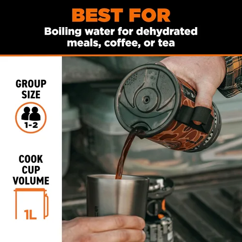 Vista 3 de Jetboil Estufa portátil de ebullición rápida para acampar y mochilero con encendido automático de 1 paso, quemador de propano/isobutano con taza